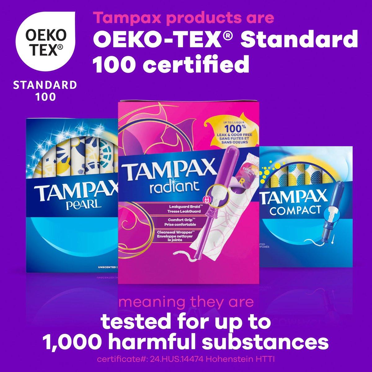 Tampax Radiant Tampons Regular Saugstärke, unparfümiert, 28 Stück – zuverlässiger Schutz und Komfort