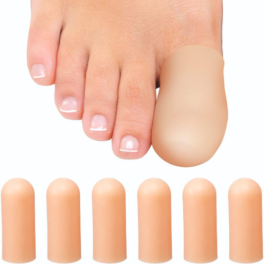 Homergy Weiche Gel-Zehenkappen mit heilendem Kokosöl – 6 wiederverwendbare große Zehenschützer für eingewachsene oder fehlende Zehennägel, Hühneraugen, Hornhaut & Blasenlinderung