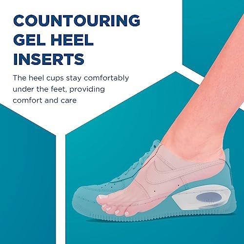Fersenpolster für Achillessehnenentzündung & Plantarfasziitis - 2er-Pack Gel-Einlagen für Fersenschmerzen, Fußgewölbeunterstützung, für Damen & Herren