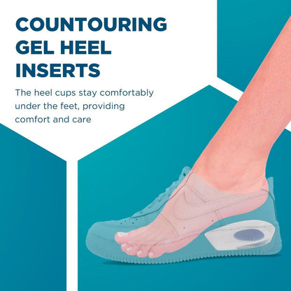 Fersenpolster für Achillessehnenentzündung & Plantarfasziitis - 2er-Pack Gel-Einlagen für Fersenschmerzen, Fußgewölbeunterstützung, für Damen & Herren