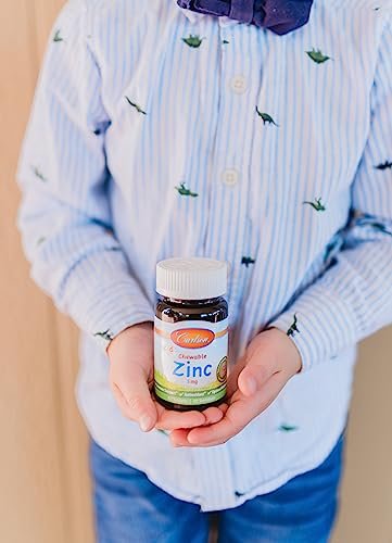 Carlson - Kid's Chewable Zink 5 mg - Immunstärkung & Antioxidantien - Natürlicher Mixbeerengeschmack - 42 Kautabletten