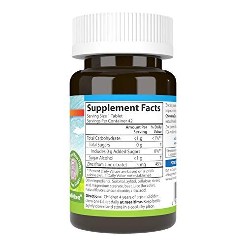 Carlson - Kid's Chewable Zink 5 mg - Immunstärkung & Antioxidantien - Natürlicher Mixbeerengeschmack - 42 Kautabletten