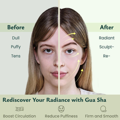 Rena Chris Guasha Massage Tool – 4-teiliges Gua Sha Gesichtswerkzeug, Jade Guasha Board für SPA Akupunktur Therapie Triggerpunkt Behandlung (Grün)