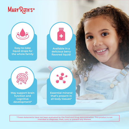MaryRuth Organics Zink-Ergänzung für Immununterstützung, Immununterstützung für Kinder von 4-13 Jahren, Zinksulfat, vegan, USDA Bio, auf Glycerinbasis, 60 ml