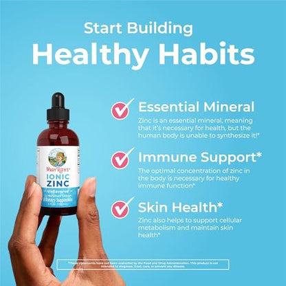 MaryRuth Organics Zink-Ergänzung für Immununterstützung, Immununterstützung für Kinder von 4-13 Jahren, Zinksulfat, vegan, USDA Bio, auf Glycerinbasis, 60 ml