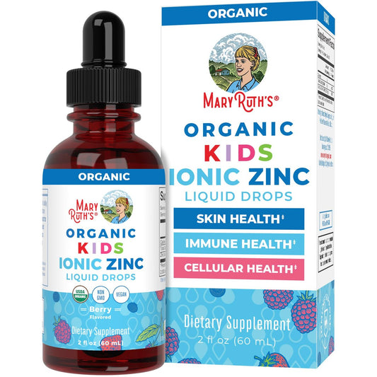 MaryRuth Organics Zink-Ergänzung für Immununterstützung, Immununterstützung für Kinder von 4-13 Jahren, Zinksulfat, vegan, USDA Bio, auf Glycerinbasis, 60 ml