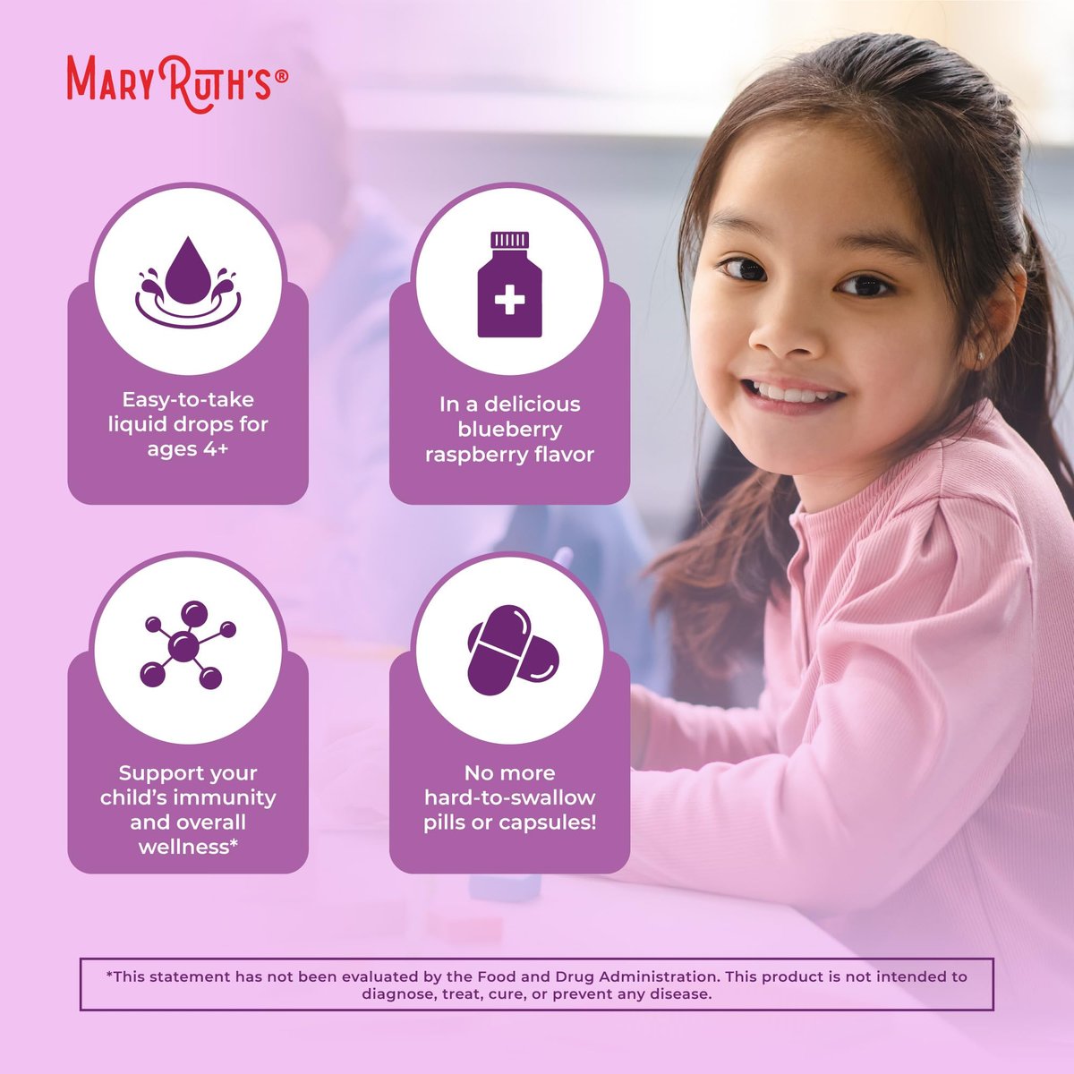 MARYRUTH'S USDA Bio Holunder Liquid Drops für Kinder | Vegane Holunder-Extrakt mit Bio-Glycerin | Immunsystem-Unterstützung | Allgemeine Gesundheit | Für 4-13 Jahre | 30 ml
