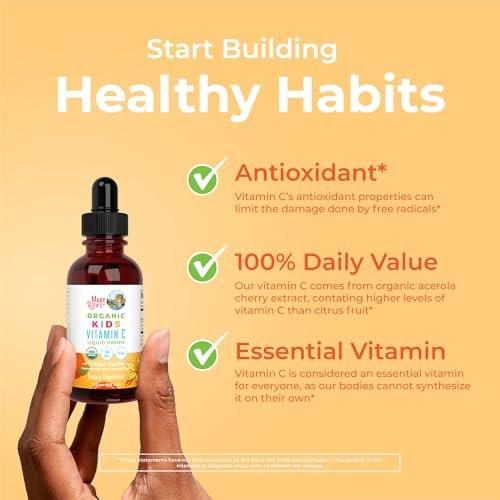 MARYRUTH'S Vitamin C Tropfen für Kinder | Veganes Immunsystem-Supplement für 4-13 Jahre | Immununterstützung & allgemeine Gesundheit | Vitamin C aus biologischem Acerola-Fruchtextrakt | 60 ml