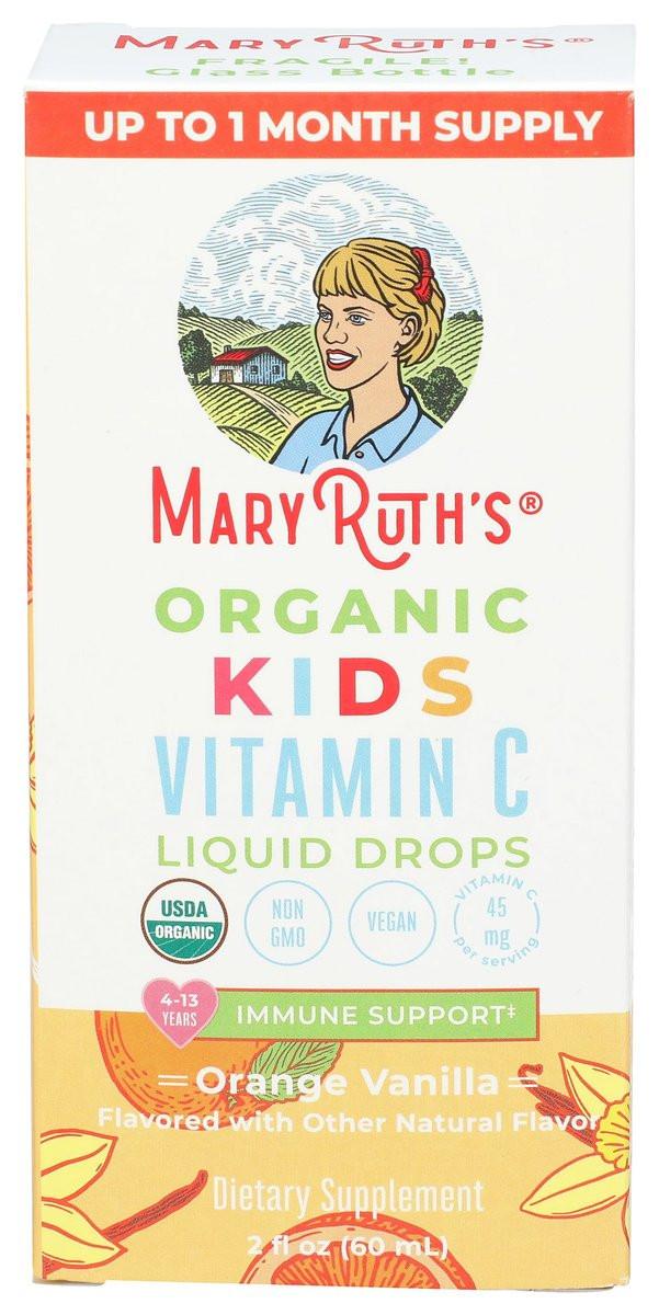 MARYRUTH'S Vitamin C Tropfen für Kinder | Veganes Immunsystem-Supplement für 4-13 Jahre | Immununterstützung & allgemeine Gesundheit | Vitamin C aus biologischem Acerola-Fruchtextrakt | 60 ml