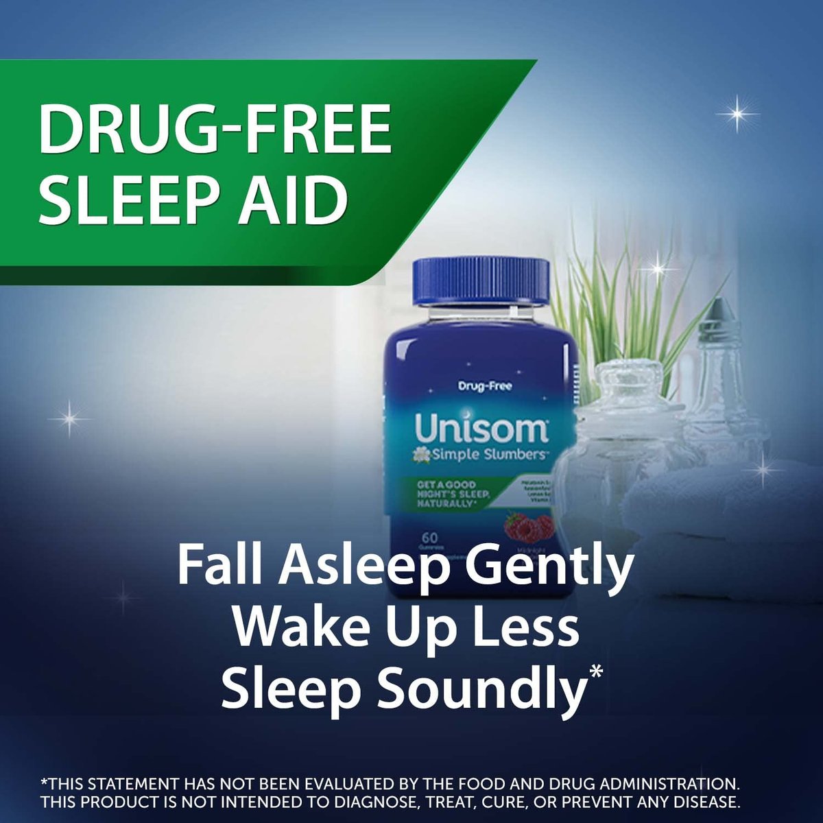 Unisom Simple Slumbers Schlafgummis ohne Arzneimittel, Melatonin 5mg, Schlafunterstützung für Erwachsene, Mitternachts-Himbeer-Geschmack, 120 Stück