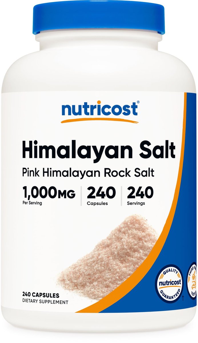 Nutricost Rosa Himalaya Salz Kapseln 1000mg, 390mg Natrium, 240 Kapseln - Non-GMO, Glutenfrei