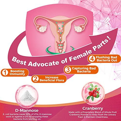 ZEBORA Probiotika für Frauen – 100 Milliarden KBE mit Präbiotika, D-Mannose & Cranberry für Verdauungs-, Immun- und weibliche UT-Gesundheit, Ultimative probiotische Frauenpflege, Soja- & Glutenfrei, 45 Portionsbeutel