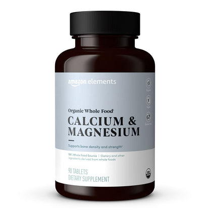 Bio Vollwertiges Calcium & Magnesium mit Vitamin D3 – Vegan, Glutenfrei, 90 Tabletten