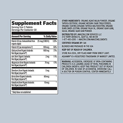 Bio Vollwertiges Calcium & Magnesium mit Vitamin D3 – Vegan, Glutenfrei, 90 Tabletten