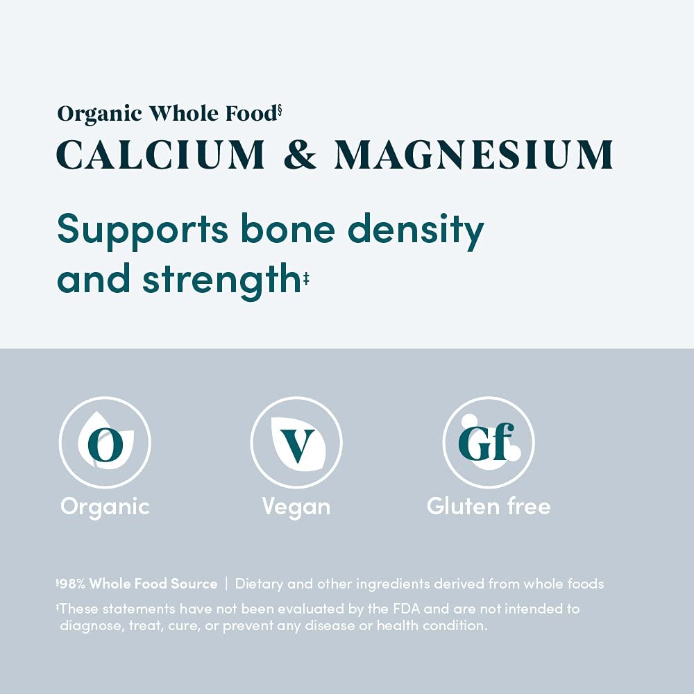 Bio Vollwertiges Calcium & Magnesium mit Vitamin D3 – Vegan, Glutenfrei, 90 Tabletten