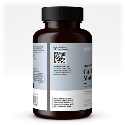 Bio Vollwertiges Calcium & Magnesium mit Vitamin D3 – Vegan, Glutenfrei, 90 Tabletten