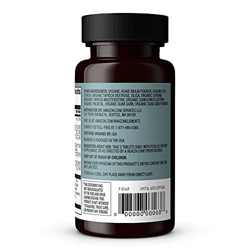 Amazon Elements Organic Whole Food B-Komplex – 98 % Vollwertkostquelle, Nahrungsergänzungsmittel mit Vitaminen aus Vollwertkost, 60 Tabletten