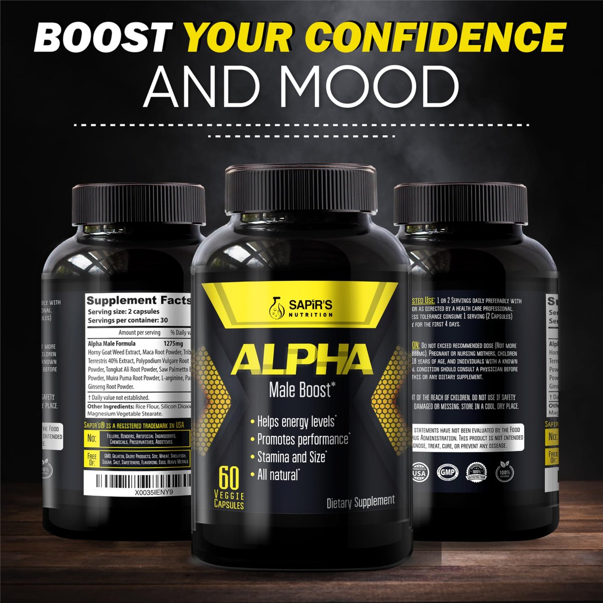 Alpha Testosteron Booster für Männer – Steigern Sie Größe, Energie, Kraft und Ausdauer – Testosteronpräparat für mehr Leistung