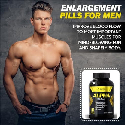 Alpha Testosteron Booster für Männer – Steigern Sie Größe, Energie, Kraft und Ausdauer – Testosteronpräparat für mehr Leistung