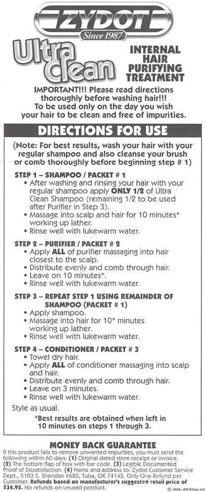 Zydot Ultra Clean Detox Shampoo Kit – Entgiftendes Haarreinigungs-Set für klare und saubere Haarfollikel