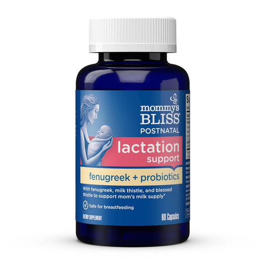 Mommy's Bliss Postnatales Stillunterstützungspräparat mit Probiotika: Fenchel, Bockshornklee, Mariendistel und Milchdistel für die Milchproduktion, postpartale Immununterstützung (60 Portionen)