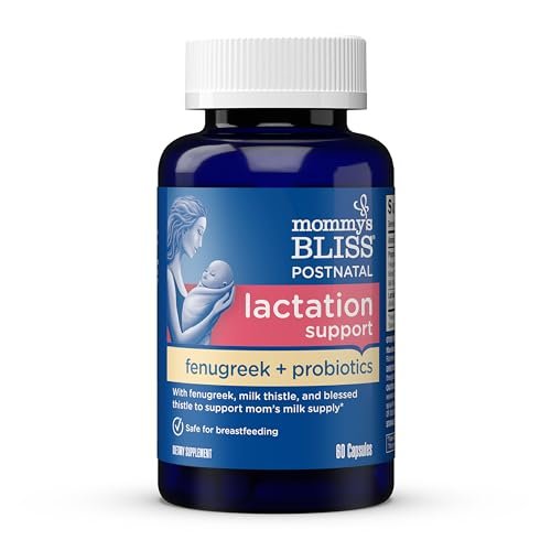 Mommy's Bliss Postnatales Stillunterstützungspräparat mit Probiotika: Fenchel, Bockshornklee, Mariendistel und Milchdistel für die Milchproduktion, postpartale Immununterstützung (60 Portionen)