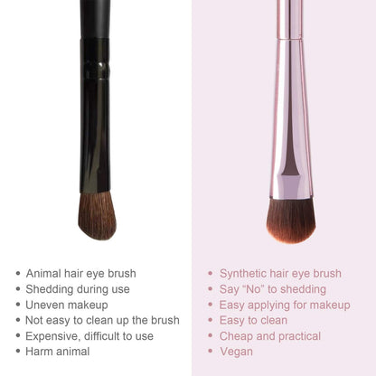 5-teiliges Augen-Make-up-Pinselset, tragbare Lidschattenpinsel, Eyeliner-Pinsel, abgewinkelter Augenbrauenpinsel, Lippenpinsel, kleiner Concealer-Pinsel mit Etui (pink)