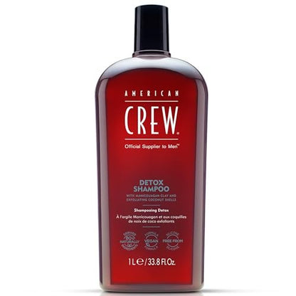 American Crew Detox Shampoo für Männer – natürlich abgeleitete, vegane Formel mit Zitrus-Minz-Duft, 1 Liter