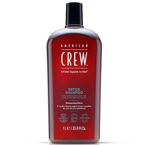 American Crew Detox Shampoo für Männer – natürlich abgeleitete, vegane Formel mit Zitrus-Minz-Duft, 1 Liter