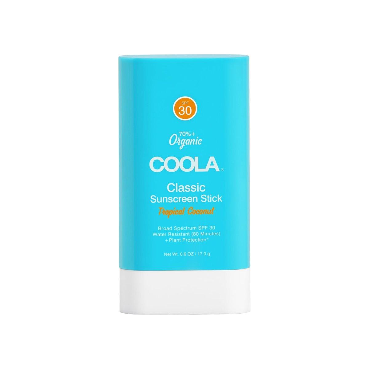 COOLA Bio Sonnenschutz Stick SPF 30 für das Gesicht – Vegan, glutenfrei, Kokosduft, 0,6 Unzen