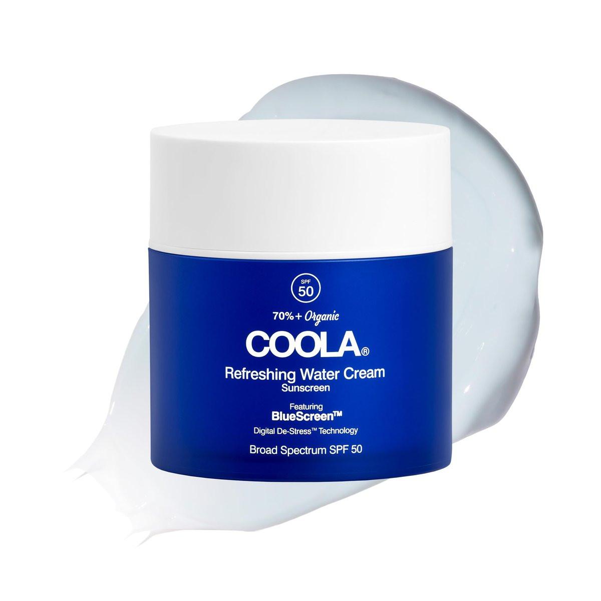 COOLA Bio Feuchtigkeitscreme für das Gesicht mit SPF 50, erfrischende Wassercreme, dermatologisch getestet, mit pflanzlicher BlueScreen Digital De-Stress Technologie, 44 ml
