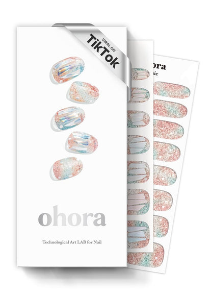 ohora Semi Cured Gel Nagelstreifen N Newtro No.1 – Weiß, Metallic, 34-teiliges Set, Salonqualität, langanhaltend, einfache Anwendung & Entfernung, inkl. 2 Vorbereitungspads, Nagelfeile & Holzstab