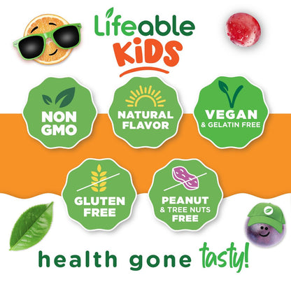 Lifeable Zink Gummis für Kinder | 15 mg | Lecker schmeckende Zink-Ergänzung | GVO-frei, vegetarisch | Für gesunde Haut und Immununterstützung | 90 Gummis