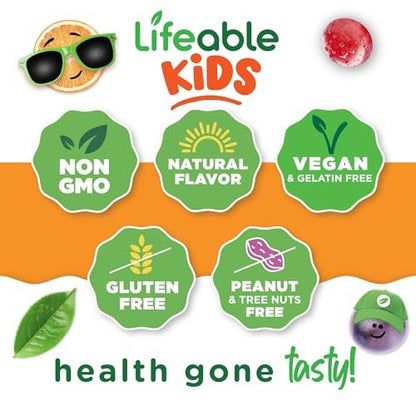 Lifeable Zink Gummis für Kinder | 15 mg | Lecker schmeckende Zink-Ergänzung | GVO-frei, vegetarisch | Für gesunde Haut und Immununterstützung | 90 Gummis