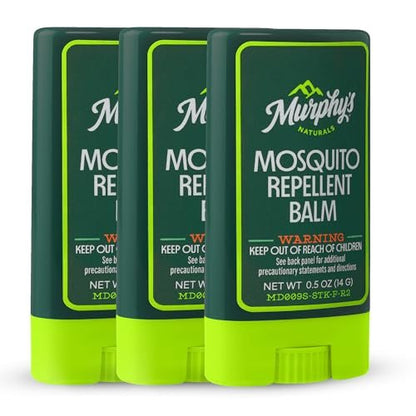 Murphy's Naturals Mückenschutz-Balsam-Stick, pflanzliche Inhaltsstoffe, Reisegröße, 0,5 Unzen pro Stück, 3er-Pack