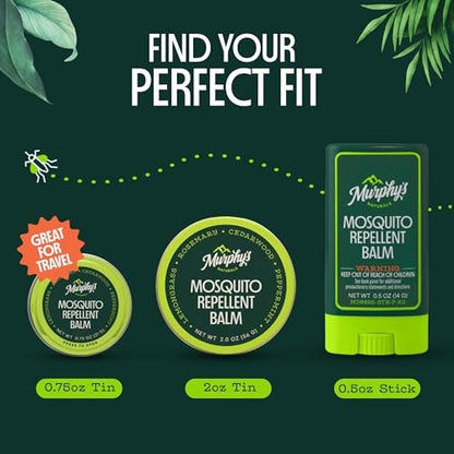 Murphy's Naturals Mückenschutz-Balsam-Stick, pflanzliche Inhaltsstoffe, Reisegröße, 0,5 Unzen pro Stück, 3er-Pack
