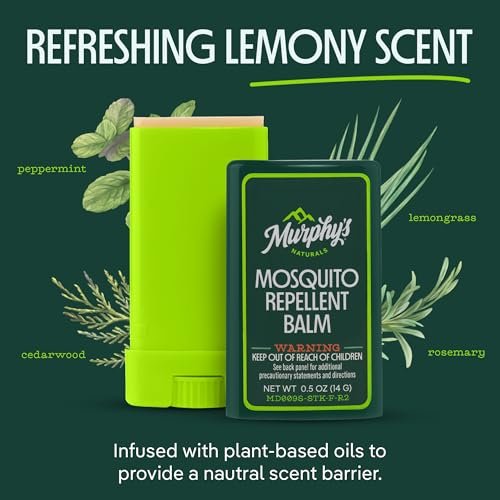 Murphy's Naturals Mückenschutz-Balsam-Stick, pflanzliche Inhaltsstoffe, Reisegröße, 0,5 Unzen pro Stück, 3er-Pack