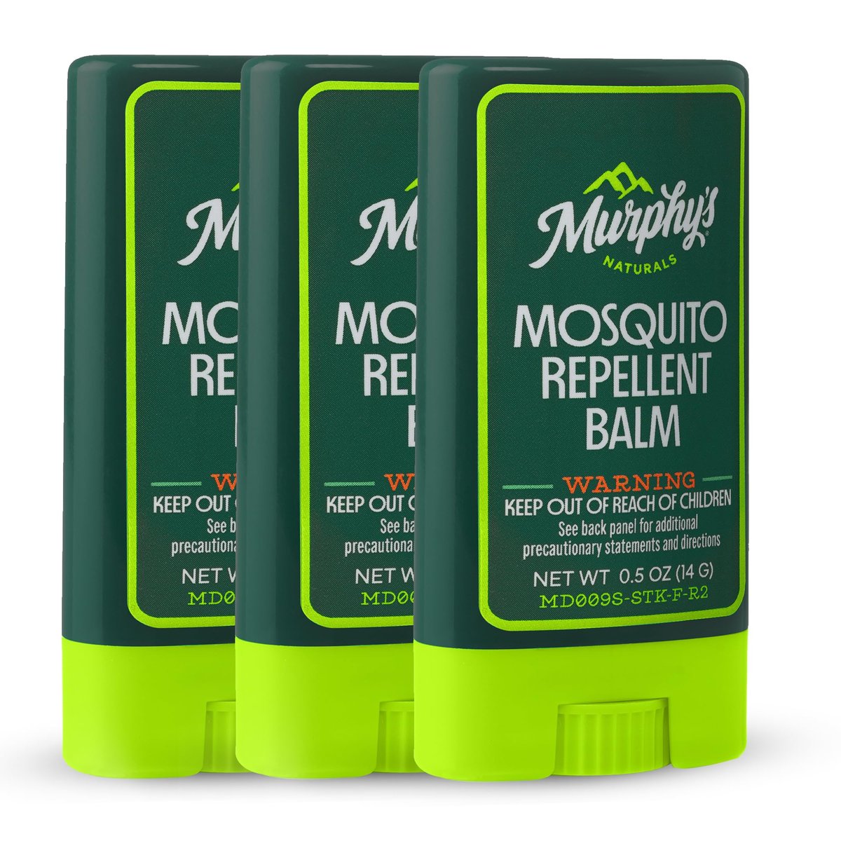 Murphy's Naturals Mückenschutz-Balsam-Stick, pflanzliche Inhaltsstoffe, Reisegröße, 0,5 Unzen pro Stück, 3er-Pack