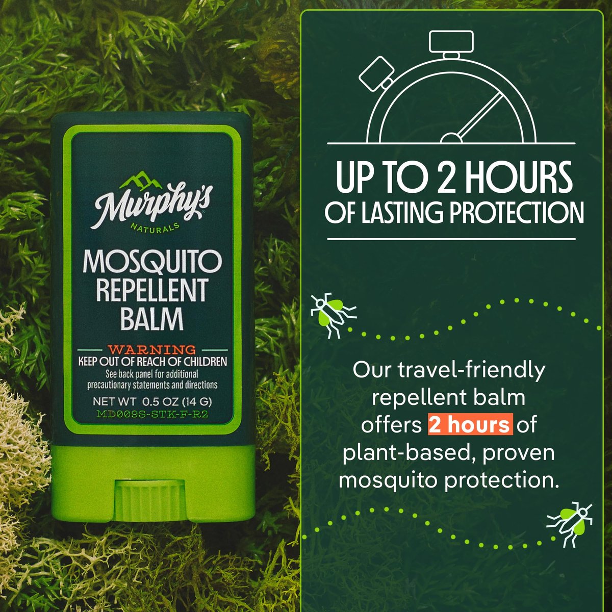 Murphy's Naturals Mückenschutz-Balsam-Stick, pflanzliche Inhaltsstoffe, Reisegröße, 0,5 Unzen pro Stück, 3er-Pack