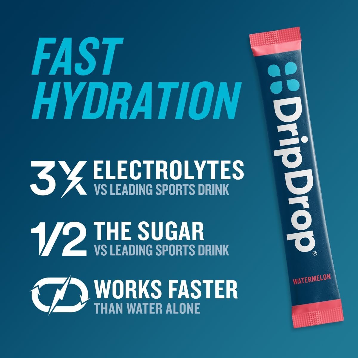 DripDrop Hydration Packets – Bold Variety Pack – Elektrolyt-Pulver für Getränke – Wassermelone, Beere, Zitrone, Orange – Non-GMO, glutenfrei, vegan – 16 Sticks