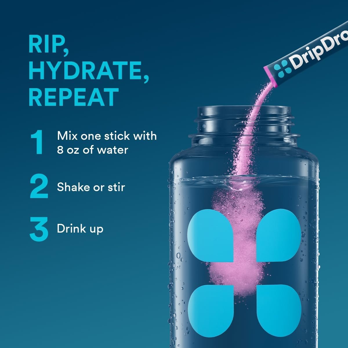 DripDrop Hydration Packets – Bold Variety Pack – Elektrolyt-Pulver für Getränke – Wassermelone, Beere, Zitrone, Orange – Non-GMO, glutenfrei, vegan – 16 Sticks