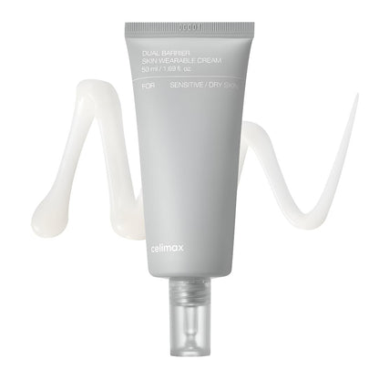 celimax Dual Barrier Skin Wearable Cream – Lang anhaltende Gesichtsfeuchtigkeitscreme mit Ceramiden und Hyaluronsäure, beruhigend, reparierend, für Tag & Nacht, 50ml