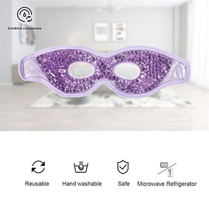 Ruzzut Kühlende Gel-Augenmaske mit Augenlöchern, 2 Stück Kalte Augenpads für Schwellungen & Tränensäcke, Wiederverwendbare Heiße/Kalte Kompresse, Wärme-/Eis-Gel-Pack, Lila und Rosa