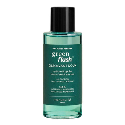 Manucurist Green Flash Nagellackentferner – pflanzlich, acetatfrei, mit Blütenduft, 100 ml
