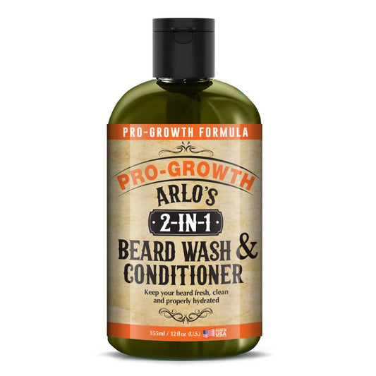 Arlo's 2-in-1 Beard Wash & Conditioner 12 oz. – Pro Growth Formula für kräftigen Bartwuchs