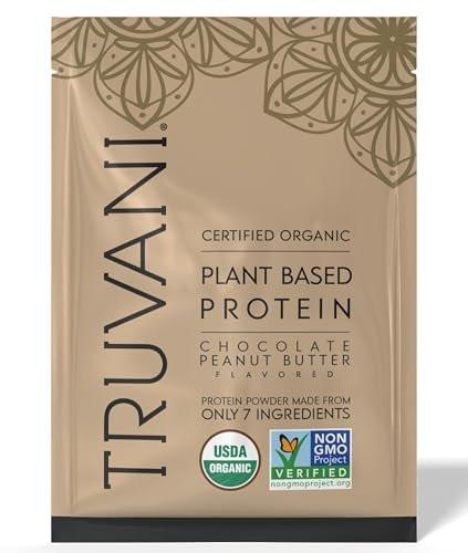 Truvani Veganes Erbsenproteinpulver | Schokolade Erdnussbutter | 20g Bio Pflanzliches Protein | 1 Portion | Keto | Gluten- & Laktosefrei | Low Carb | Ohne Zuckerzusatz