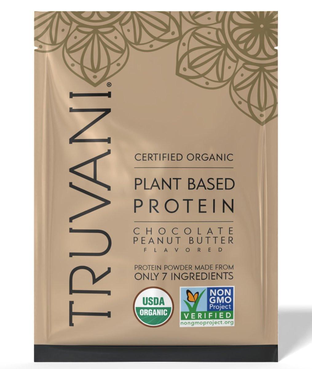 Truvani Veganes Erbsenproteinpulver | Schokolade Erdnussbutter | 20g Bio Pflanzliches Protein | 1 Portion | Keto | Gluten- & Laktosefrei | Low Carb | Ohne Zuckerzusatz