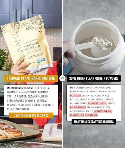 Truvani Bio-Erbsenproteinpulver | Banane Zimt | 20g pflanzliches Protein | Keto & glutenfrei | Ohne Zuckerzusatz