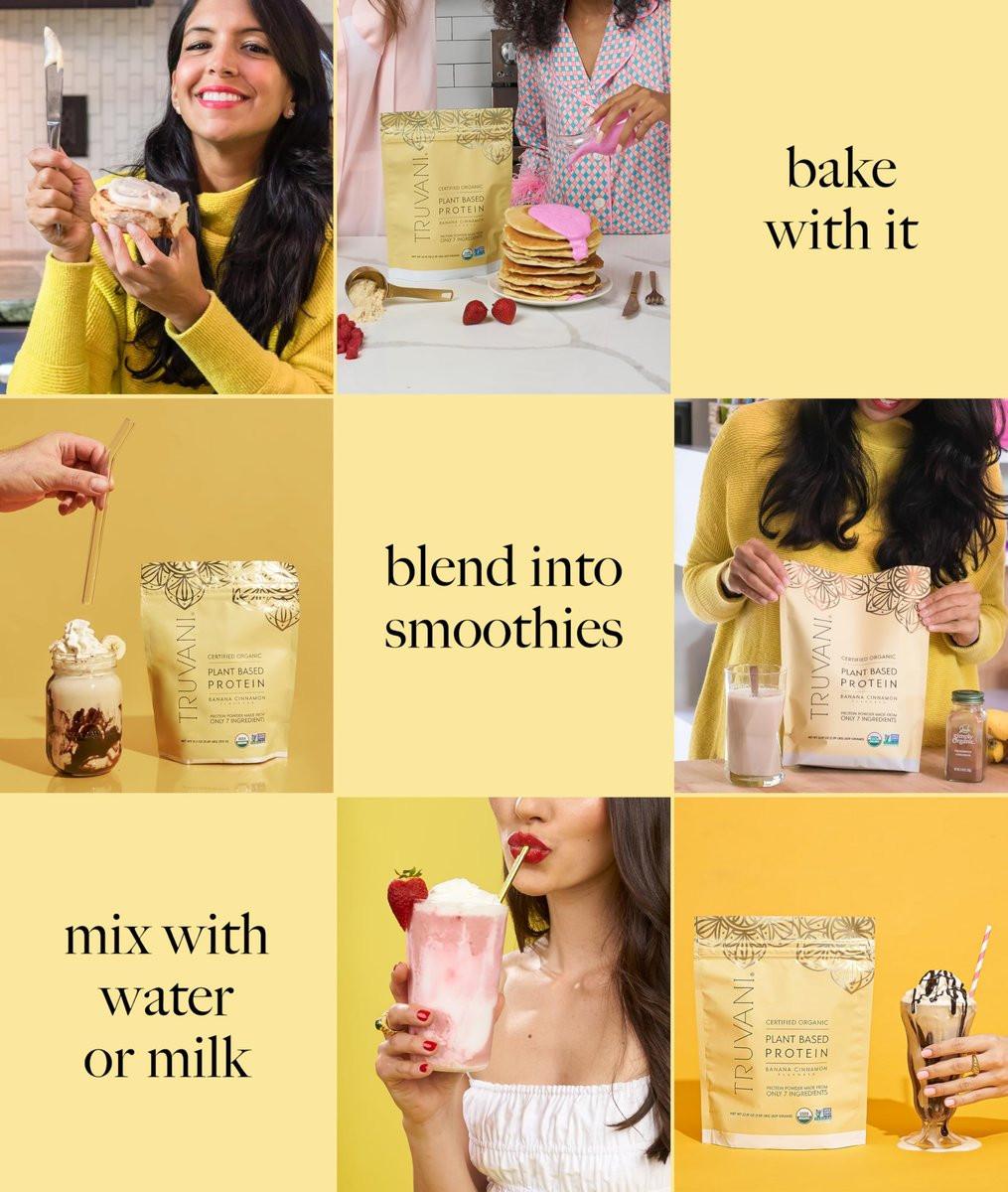 Truvani Bio-Erbsenproteinpulver | Banane Zimt | 20g pflanzliches Protein | Keto & glutenfrei | Ohne Zuckerzusatz