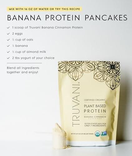 Truvani Bio-Erbsenproteinpulver | Banane Zimt | 20g pflanzliches Protein | Keto & glutenfrei | Ohne Zuckerzusatz